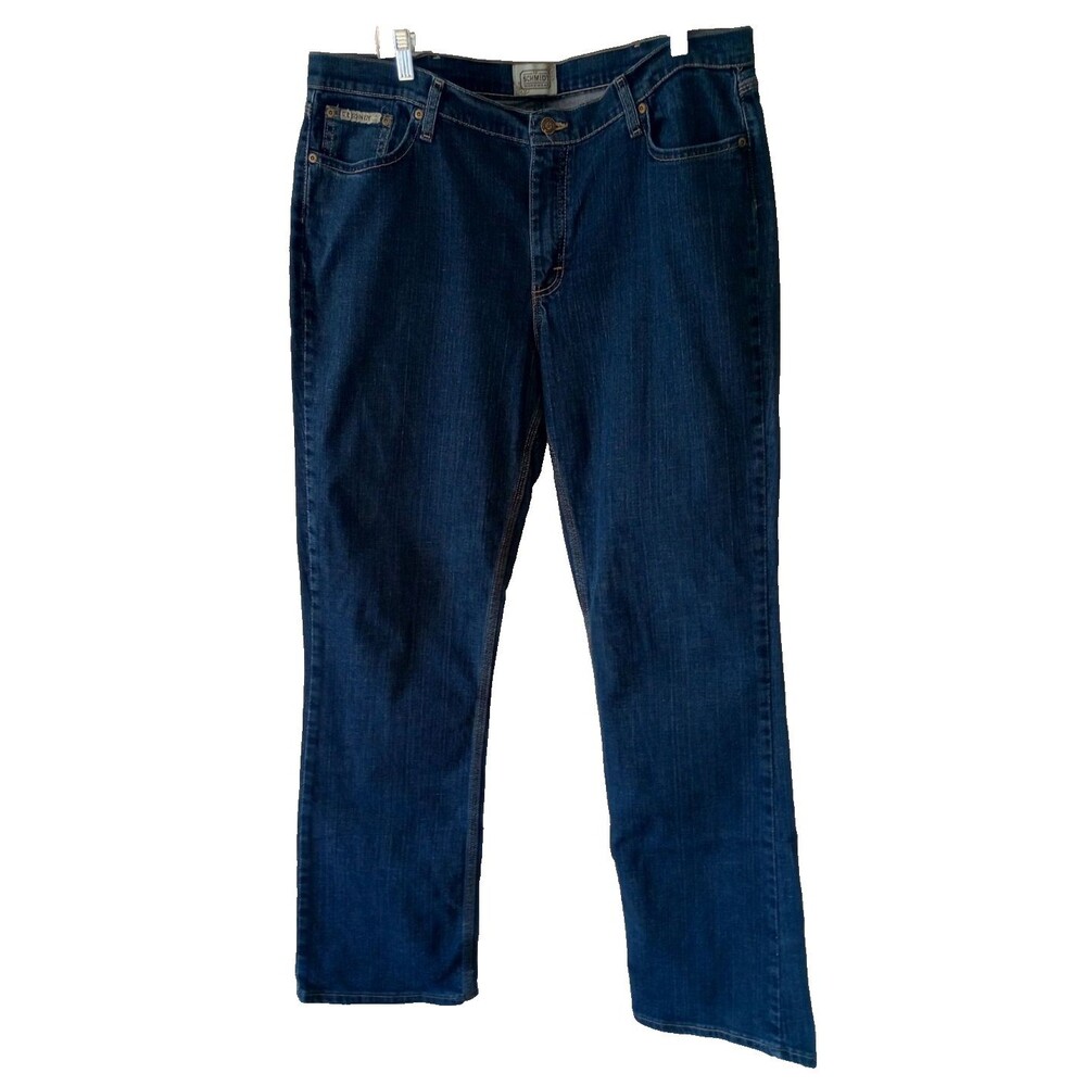 Schmidt Jeans Womens 18 Straight Leg Denim Cotton Stretch Workwear 36x33